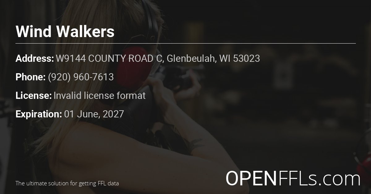 FFL Wind Walkers Invalid license format info card