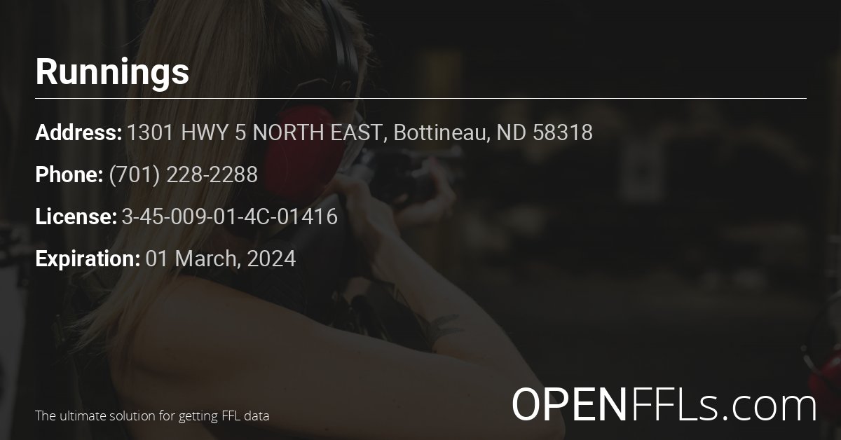 FFL Runnings 3-45-009-01-4C-01416 info card