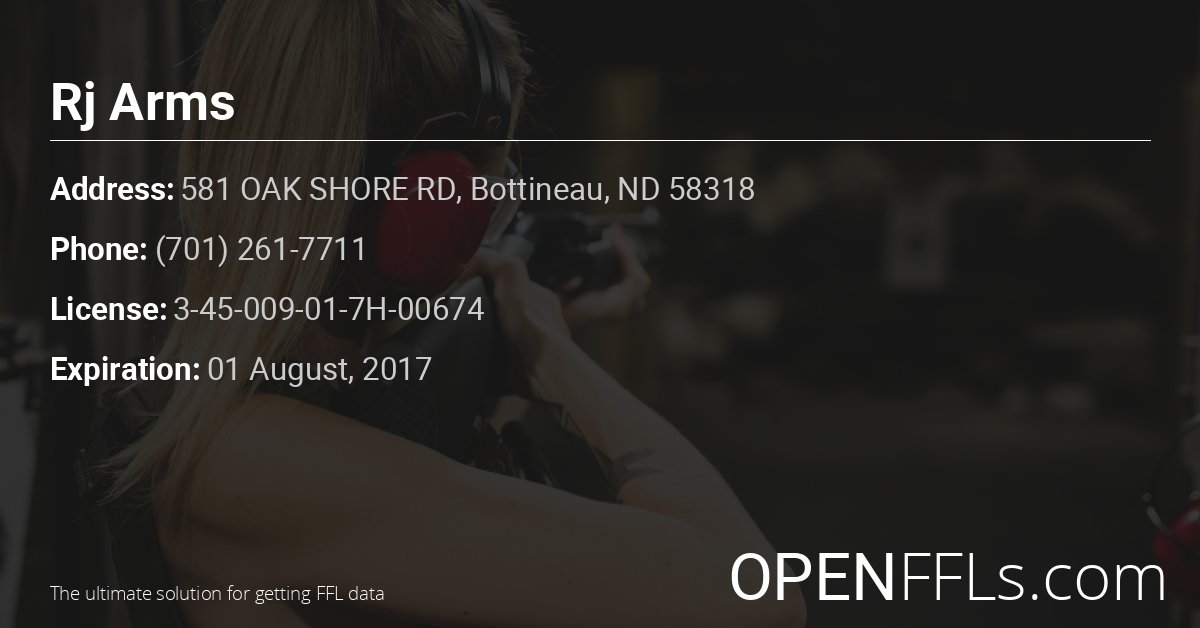 FFL Rj Arms 3-45-009-01-7H-00674 info card