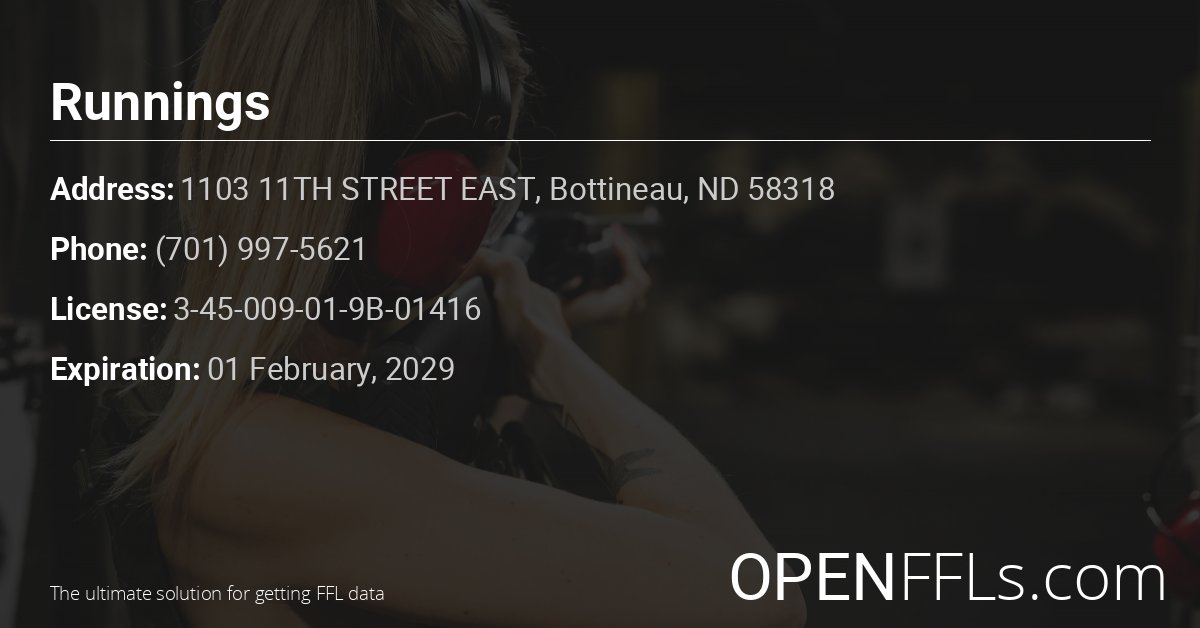 FFL Runnings 3-45-009-01-9B-01416 info card