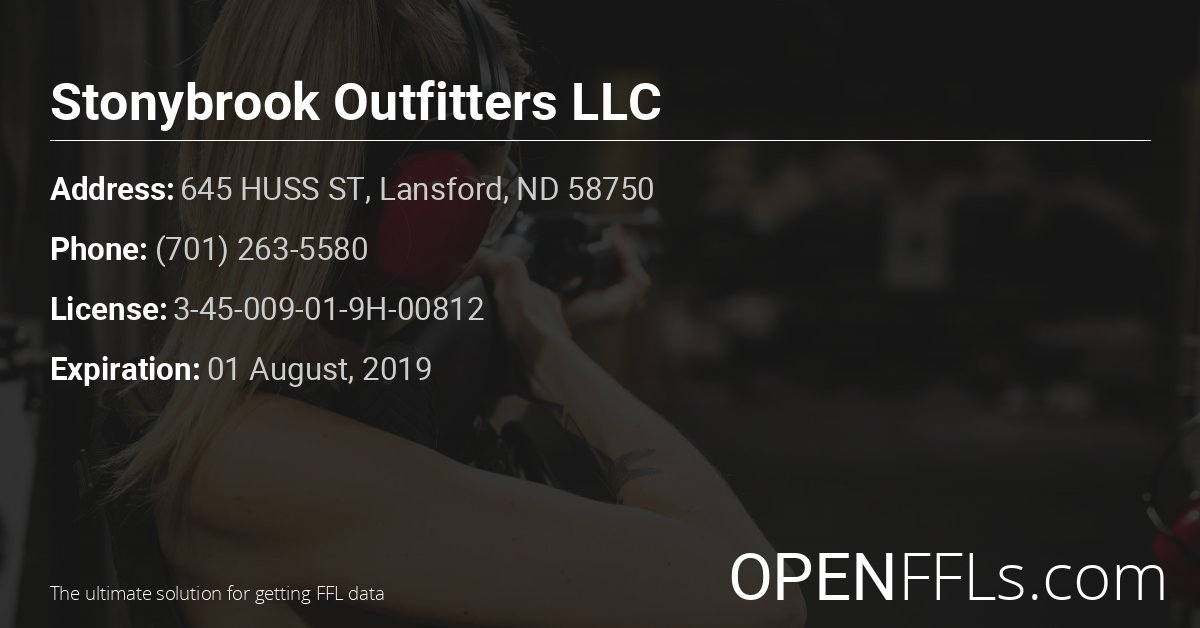 FFL Stonybrook Outfitters LLC 3-45-009-01-9H-00812 info card