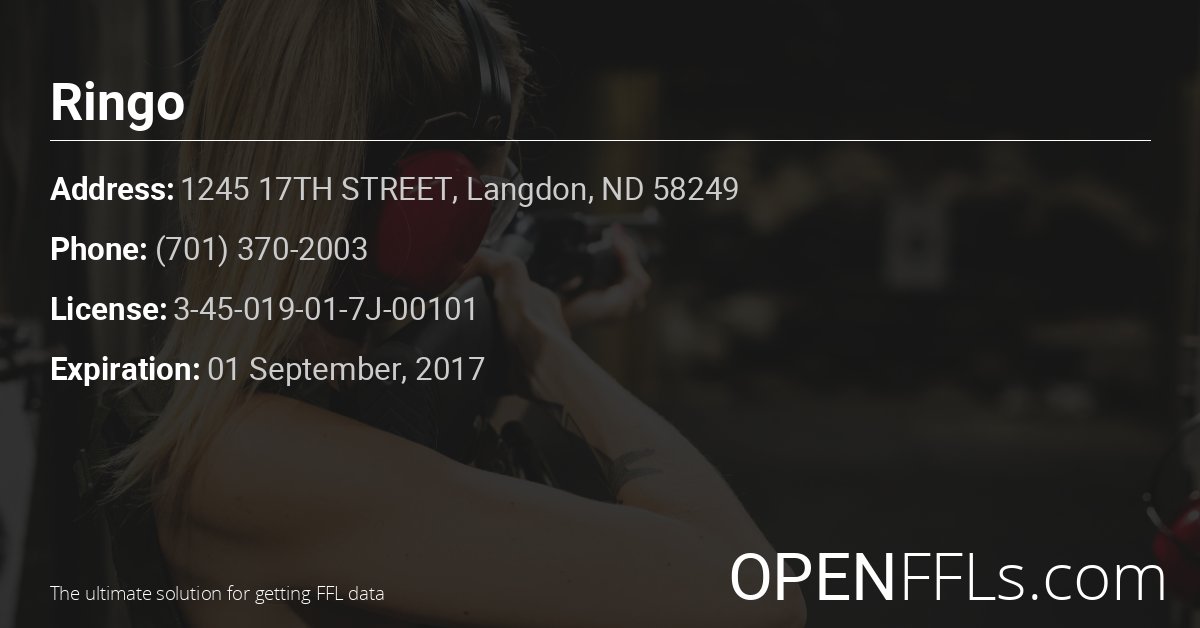 FFL Ringo 3-45-019-01-7J-00101 info card