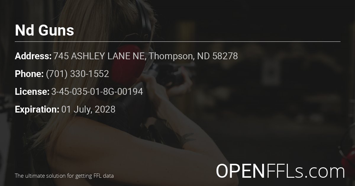 FFL Nd Guns 3-45-035-01-8G-00194 info card