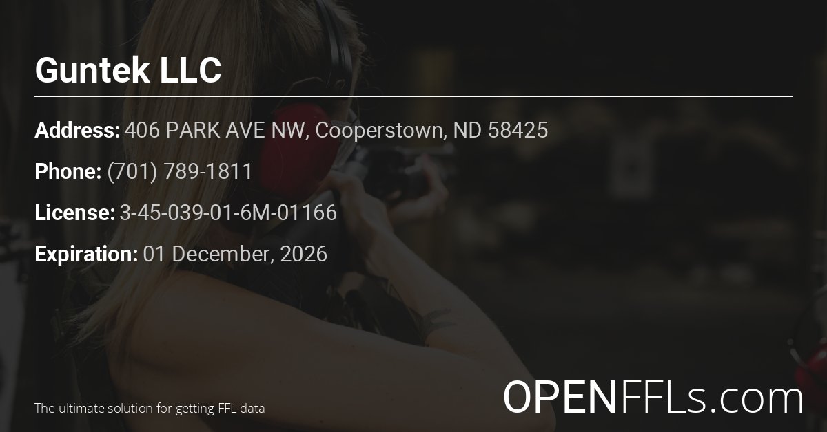 FFL Guntek LLC 3-45-039-01-6M-01166 info card