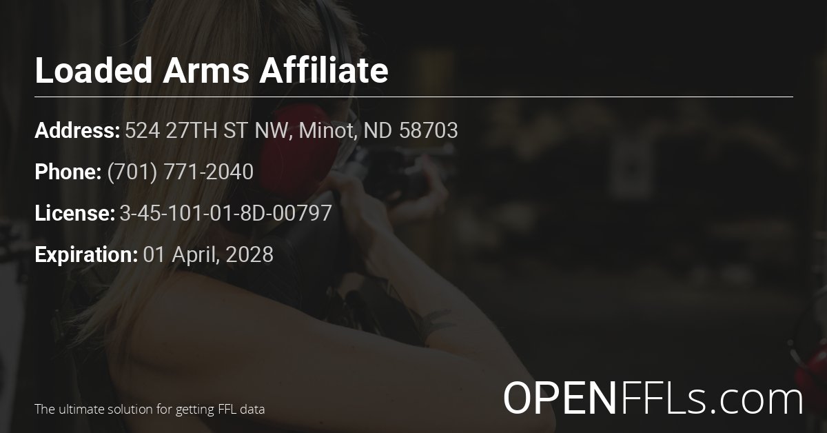 FFL Loaded Arms Affiliate 3-45-101-01-8D-00797 info card