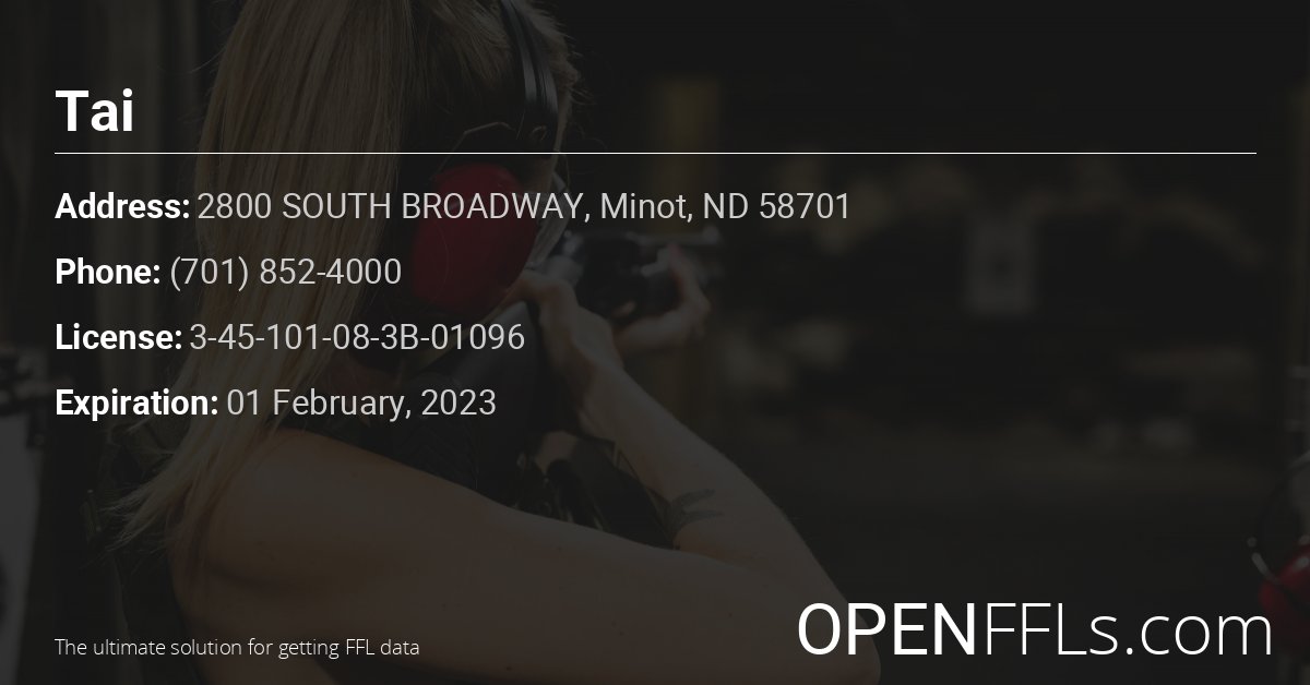 FFL Tai 3-45-101-08-3B-01096 info card