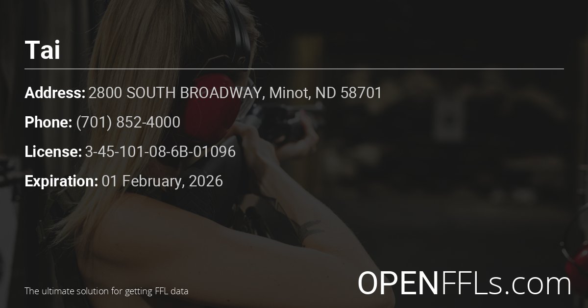 FFL Tai 3-45-101-08-6B-01096 info card