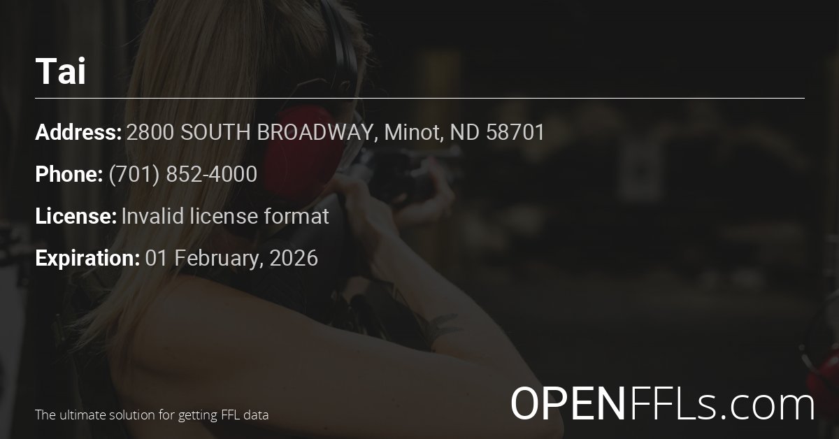 FFL Tai Invalid license format info card