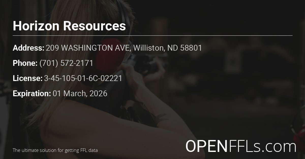FFL Horizon Resources 3-45-105-01-6C-02221 info card