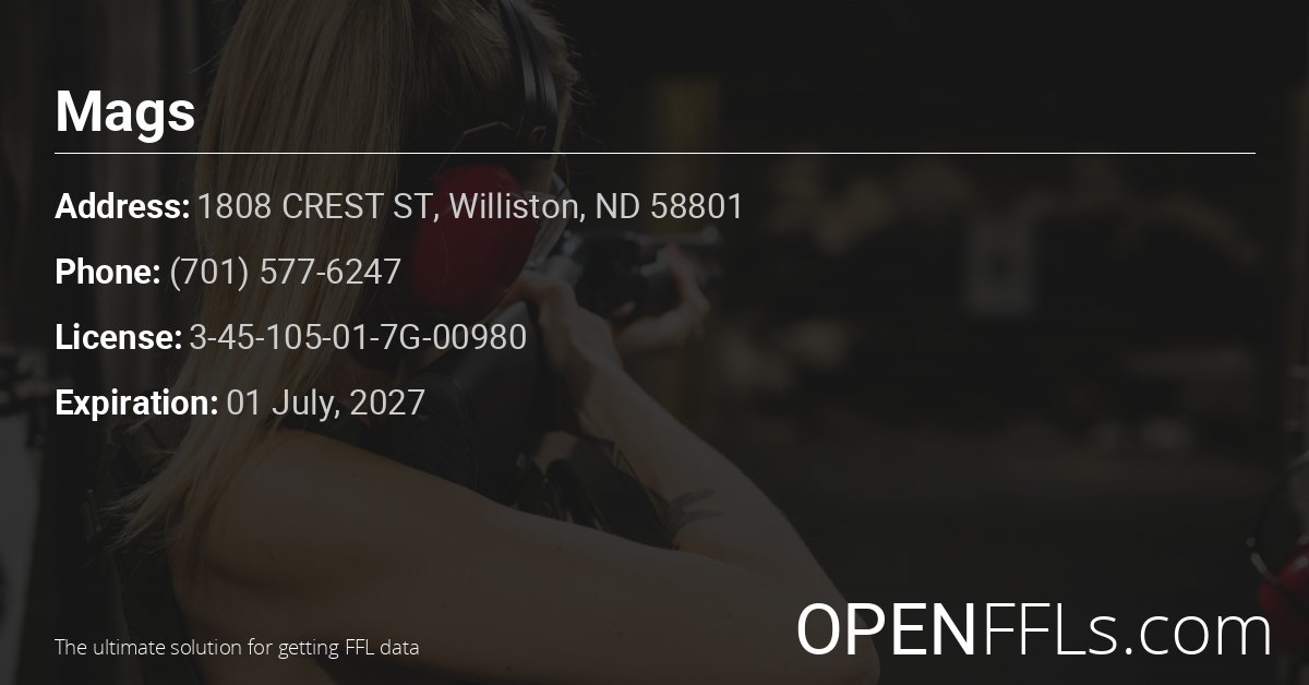 FFL Mags 3-45-105-01-7G-00980 info card