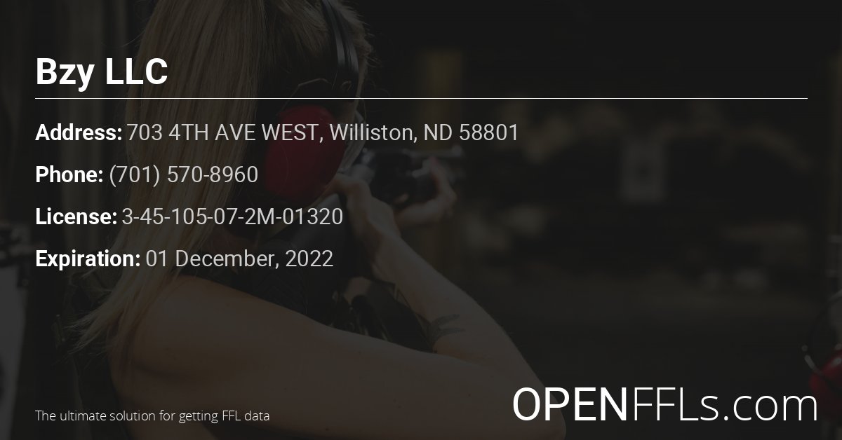 FFL Bzy LLC 3-45-105-07-2M-01320 info card