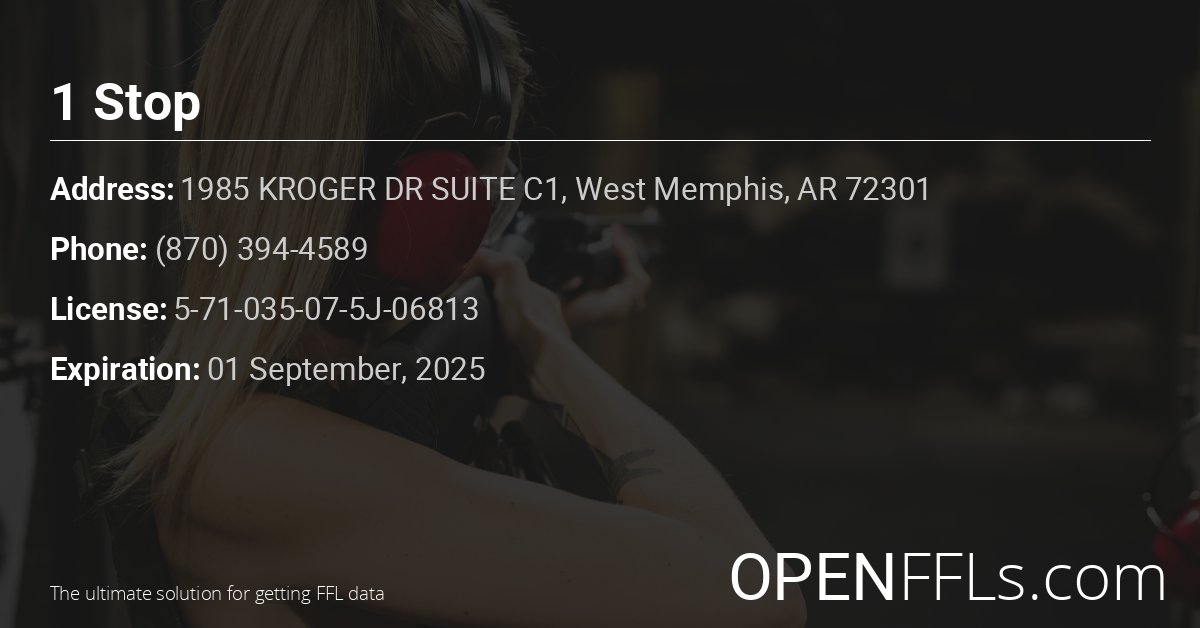 FFL 1 Stop 5-71-035-07-5J-06813 info card